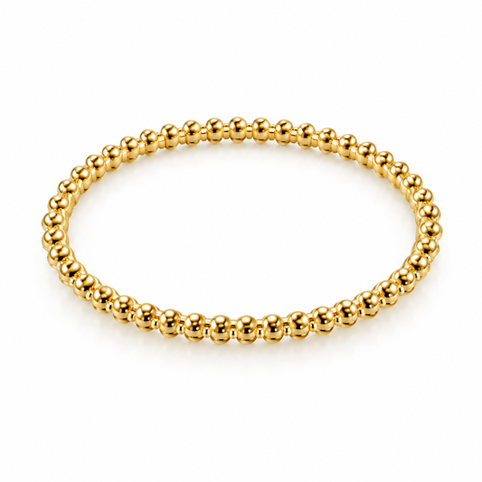 The Free One: Sculptural Beaded Kada in Gold Vermeil 925 Sterling Silver