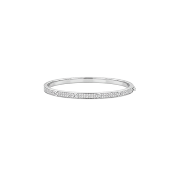 Éternité: Pavé Screw Motif Kada in 925 Sterling Silver
