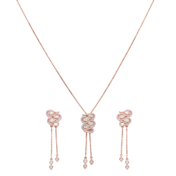 Eternelle: Pendant & Earrings Set in Rose Gold-Plated Sterling Silver