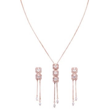 Etherea: Pendant & Earrings Set in Rose Gold-Plated Sterling Silver