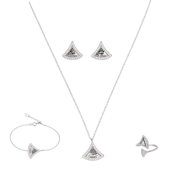 Nova: Pendant, Earrings, Ring & Bracelet Set in Sterling Silver