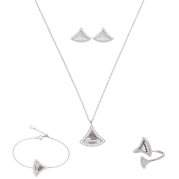 Nova: Pendant, Earrings, Ring & Bracelet Set in 925 Sterling Silver