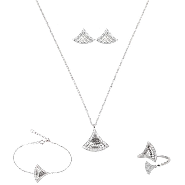 Nova: Pendant, Earrings, Ring & Bracelet Set in 925 Sterling Silver