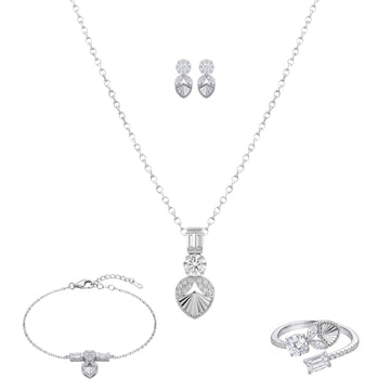 Melange: Pendant, Earrings, Ring & Bracelet Set in 925 Sterling Silver