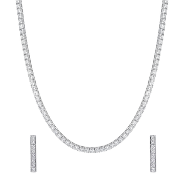 Equinox: Tennis Necklace & Earrings Set in Sterling Silver