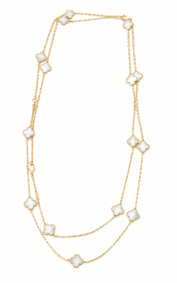 Fortune Trail: Clover Layered Necklace in Gold Vermeil 925 Sterling Silver