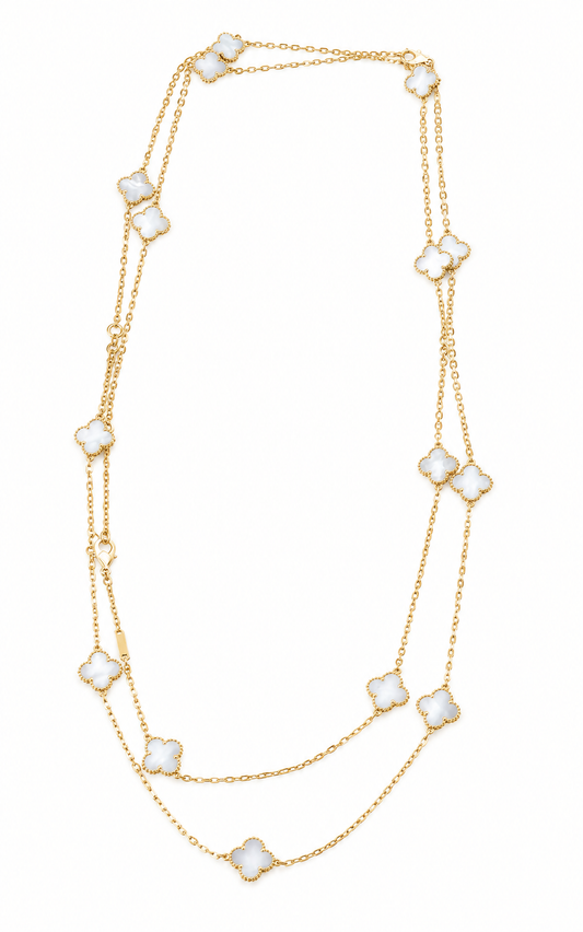 Fortune Trail: Clover Layered Necklace in Gold Vermeil 925 Sterling Silver