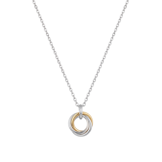 Love in Loops: Interlocking Ring Pendant in 925 Sterling Silver
