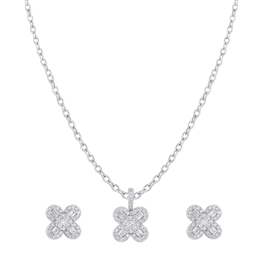 Clover: Pendant & Earrings Set in Sterling Silver