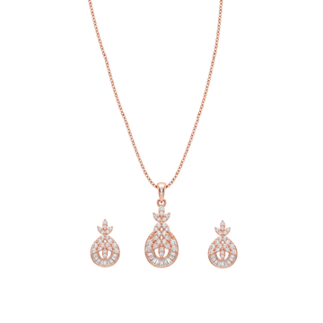 Opaline: Pendant & Earrings Set in Rose Gold-Plated Sterling Silver