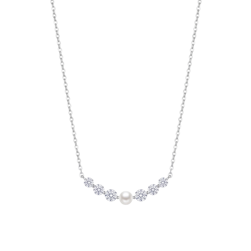 Solace: Pearl Pendant Necklace in 925 Sterling Silver