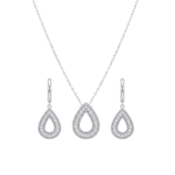 Falling Light: Pavé Drop Pendant in 925 Sterling Silver