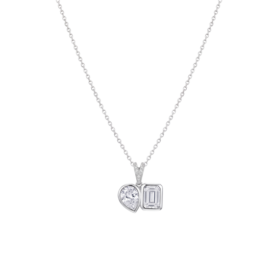 Offset: Mixed-Cut Pendant & Stud Earrings Set in 925 Sterling Silver