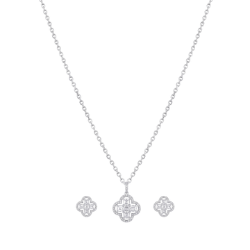 Geometric Clover Baguette Diamond Set