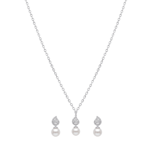 Sophisticated Pearl Drop Pendant Set