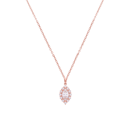Lumea: Halo Pendant Necklace in Gold Vermeil in 925 Sterling Silver