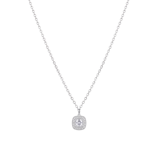 Eclisse: Halo Pendant Necklace in 925 Sterling Silver