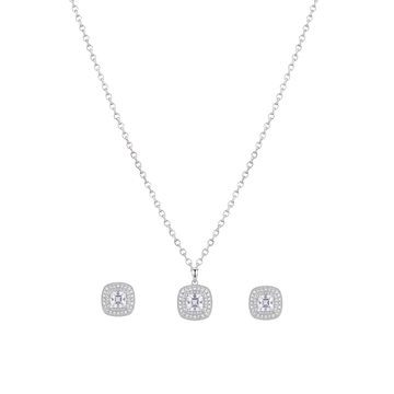 Eclisse: Halo Pendant Necklace in 925 Sterling Silver
