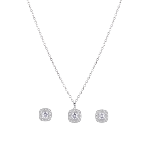 Eclisse: Halo Pendant Necklace in 925 Sterling Silver