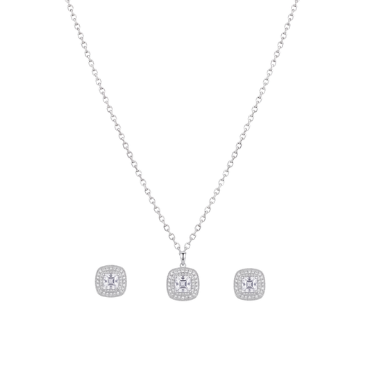 Eclisse: Halo Pendant Necklace in 925 Sterling Silver