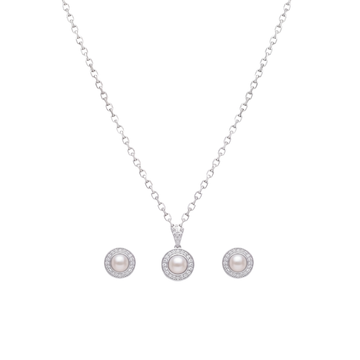 Elouette: Pearl Pendant Set in 925 Sterling Silver