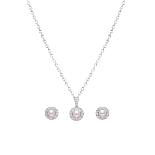 Elouette: Pearl Pendant Set in 925 Sterling Silver