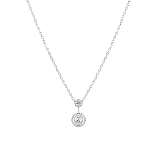 Serelle: Halo Solitaire Drop Stud Earrings in 925 Sterling Silver