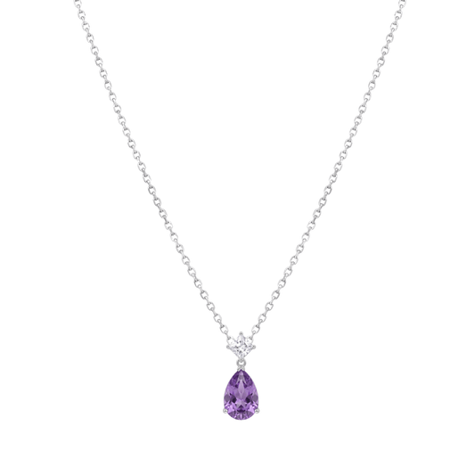 The Sterling Amethyst Teardrop Pendant Set
