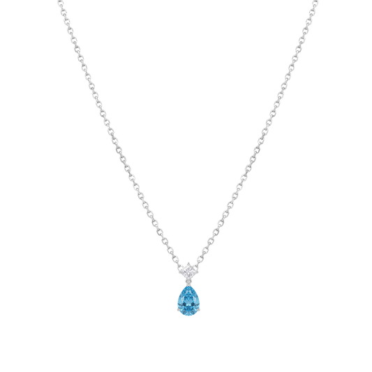 Dazzling Blue Teardrop Gemstone Pendant Set