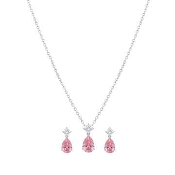 The Sterling Blush Teardrop Pendant Set