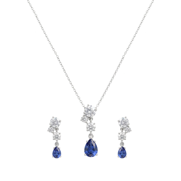 Cascading Blue Sapphire Drop Set