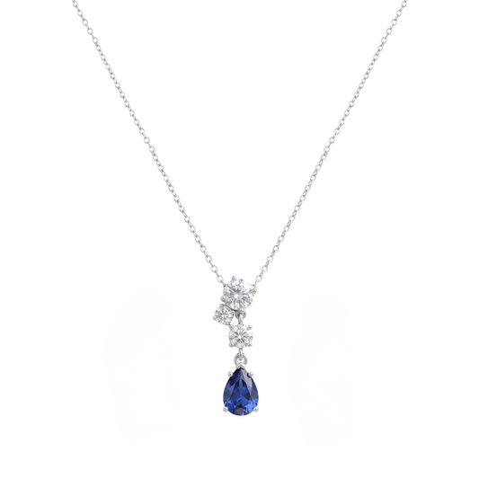 Cascading Blue Sapphire Drop Set