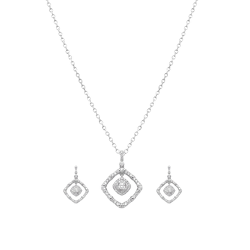 Softly Certain: Pendant & Drop Earrings Set in 925 Sterling Silver