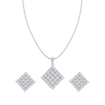 Geometric Pave Diamond Square Set