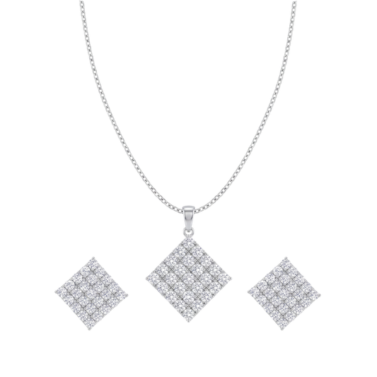 Geometric Pave Diamond Square Set