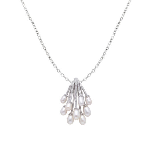 Luxurious Cascading Pearl Drop Pendant Set