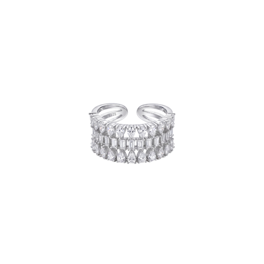 Sparkling Multi-Row Diamond Band Ring