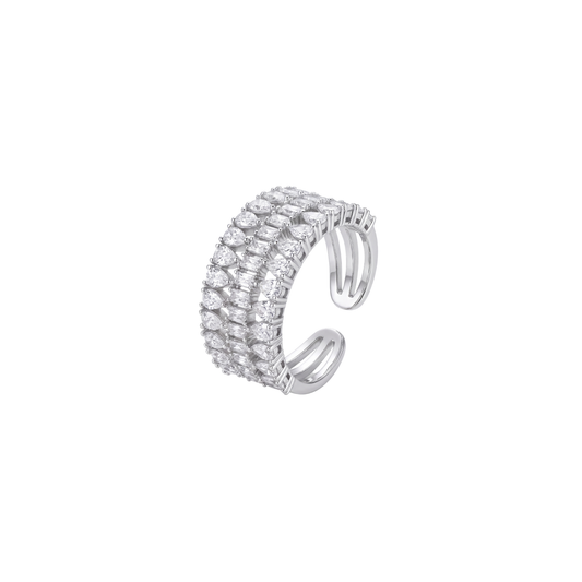Sparkling Multi-Row Diamond Band Ring