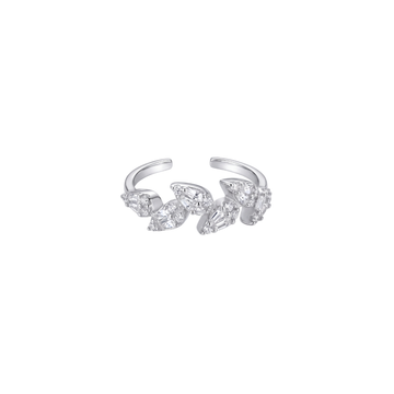 Delicate Asymmetric Leaf Diamond Ring