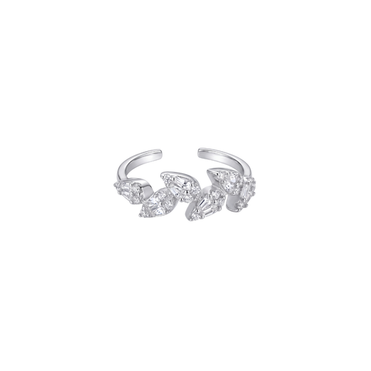 Delicate Asymmetric Leaf Diamond Ring