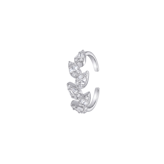 Delicate Asymmetric Leaf Diamond Ring