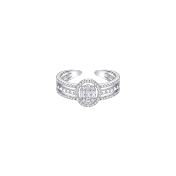 Elegant Multi-Band Circular Diamond Ring