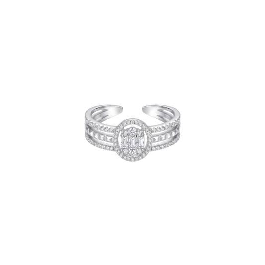 Elegant Multi-Band Circular Diamond Ring