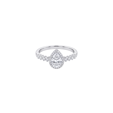 Elegant Pear Cut Halo Diamond Ring