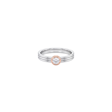 Two-Tone Multi-Band Bezel Diamond Ring