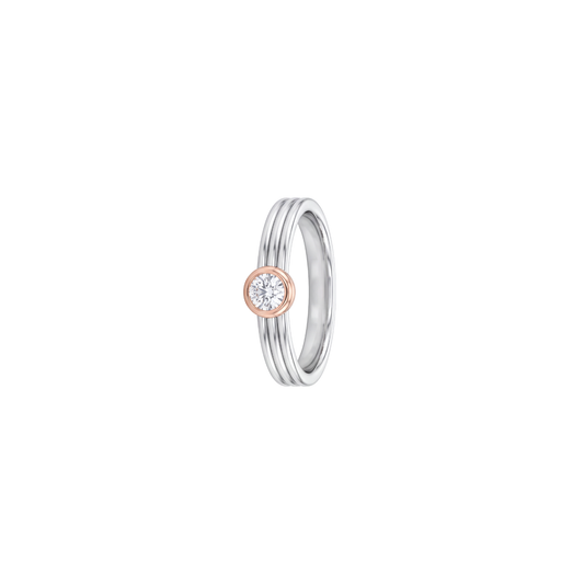 Two-Tone Multi-Band Bezel Diamond Ring