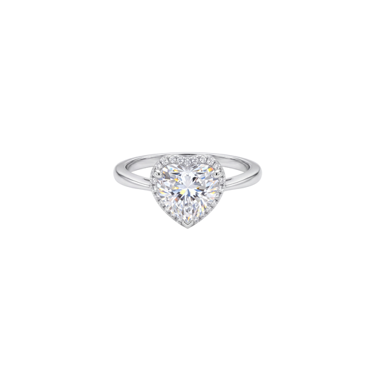 Romantic Heart-Shaped Halo Diamond Ring