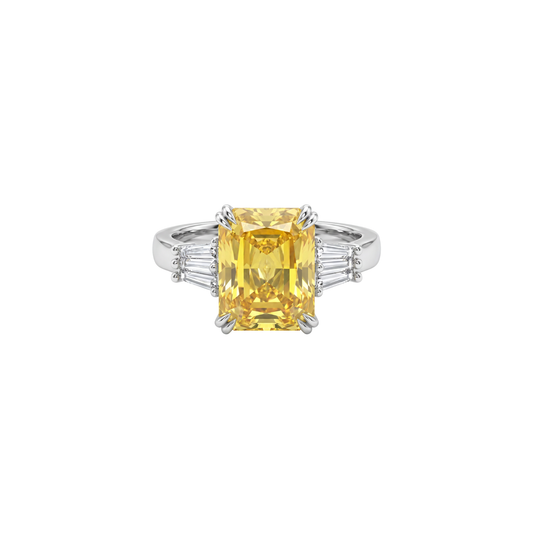 Radiant Yellow Asscher Cut Ring