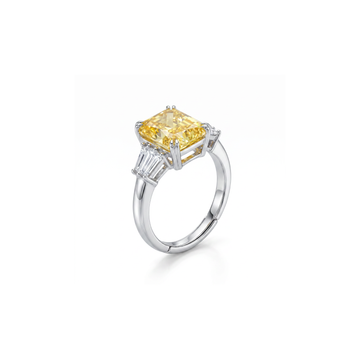Radiant Yellow Asscher Cut Ring