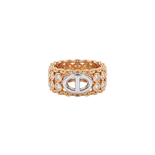 The Insider: Two-Tone Statement Ring in Gold Vermeil 925 Sterling Silver